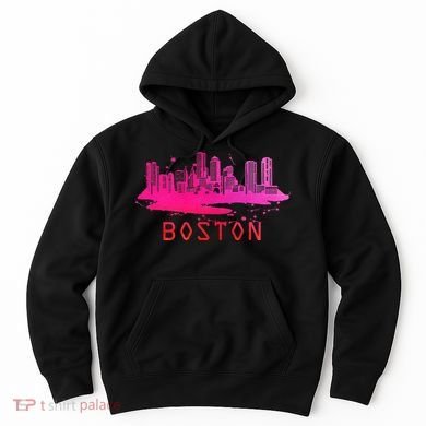 Modern Boston Cityscape Souvenir Boston Skyline Hoodie
