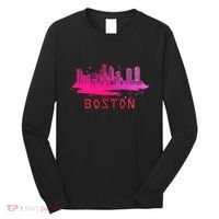 Modern Boston Cityscape Souvenir Boston Skyline Long Sleeve Shirt thumb 0