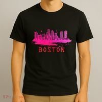 Modern Boston Cityscape Souvenir Boston Skyline T-Shirt thumb 3