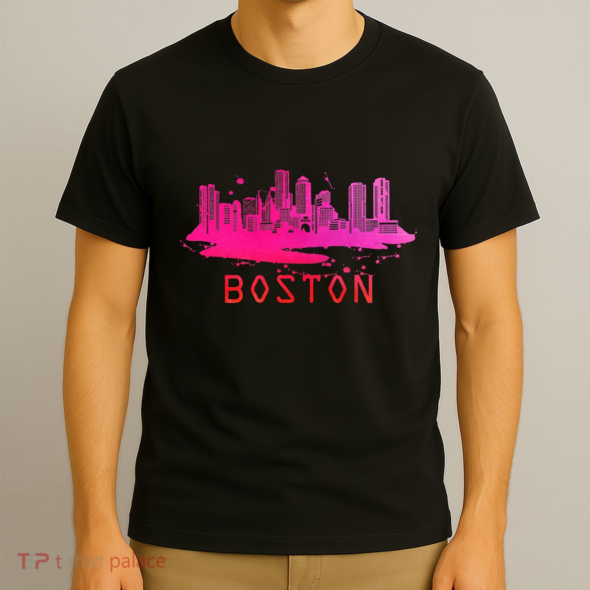 Modern Boston Cityscape Souvenir Boston Skyline T-Shirt