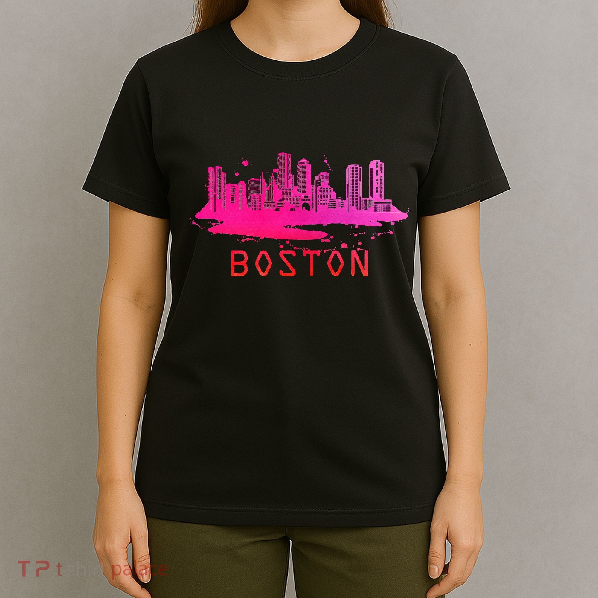 Modern Boston Cityscape Souvenir Boston Skyline T-Shirt