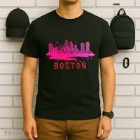 Modern Boston Cityscape Souvenir Boston Skyline T-Shirt thumb 6