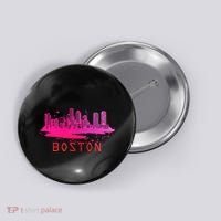 Modern Boston Cityscape Souvenir Boston Skyline Button thumb 0