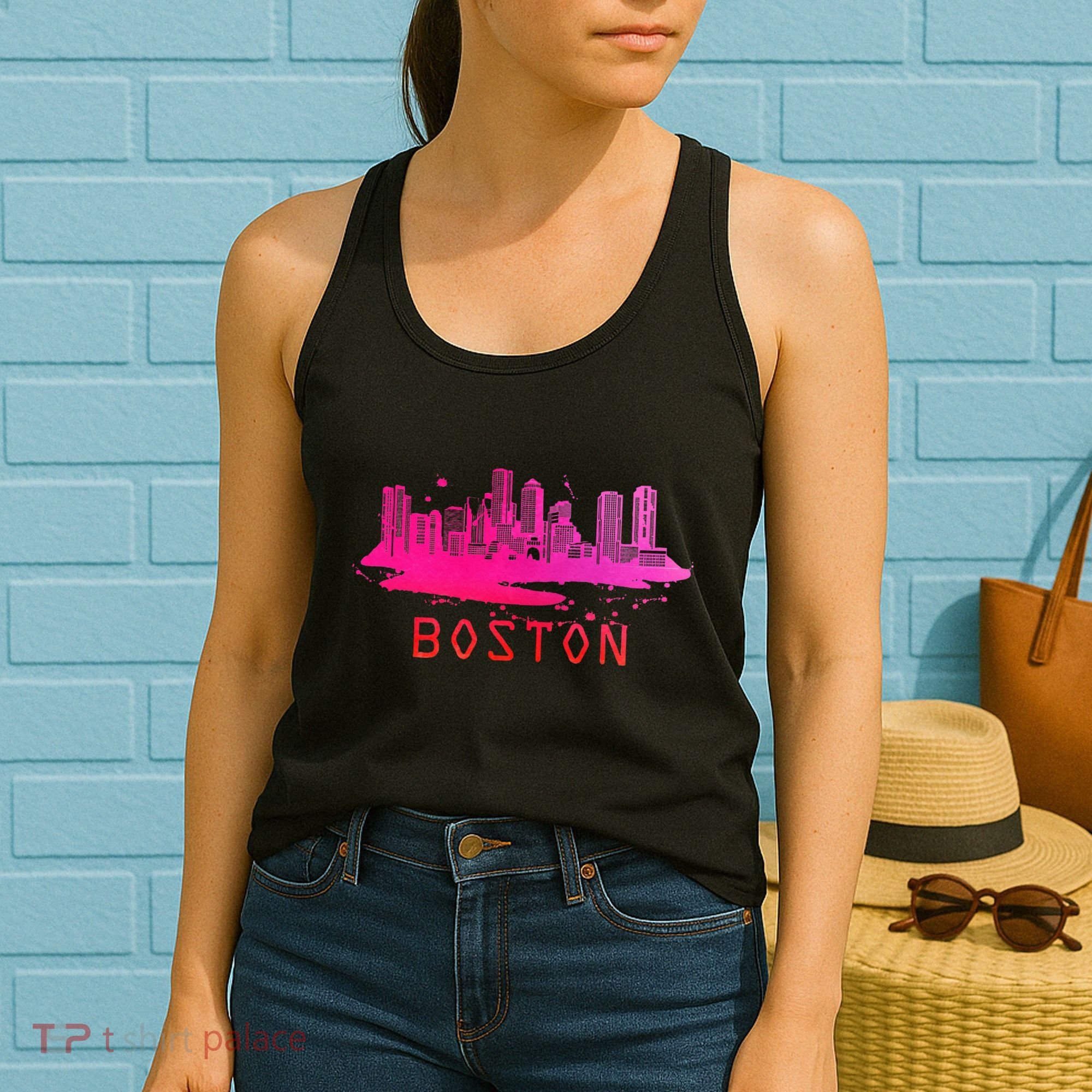 Modern Boston Cityscape Souvenir Boston Skyline Women's Tank Top