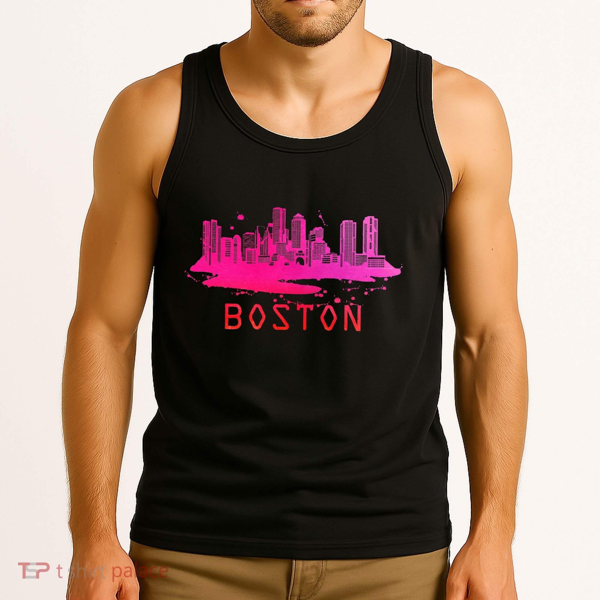 Modern Boston Cityscape Souvenir Boston Skyline Tank Top