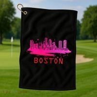 Modern Boston Cityscape Souvenir Boston Skyline Golf Towel thumb 1