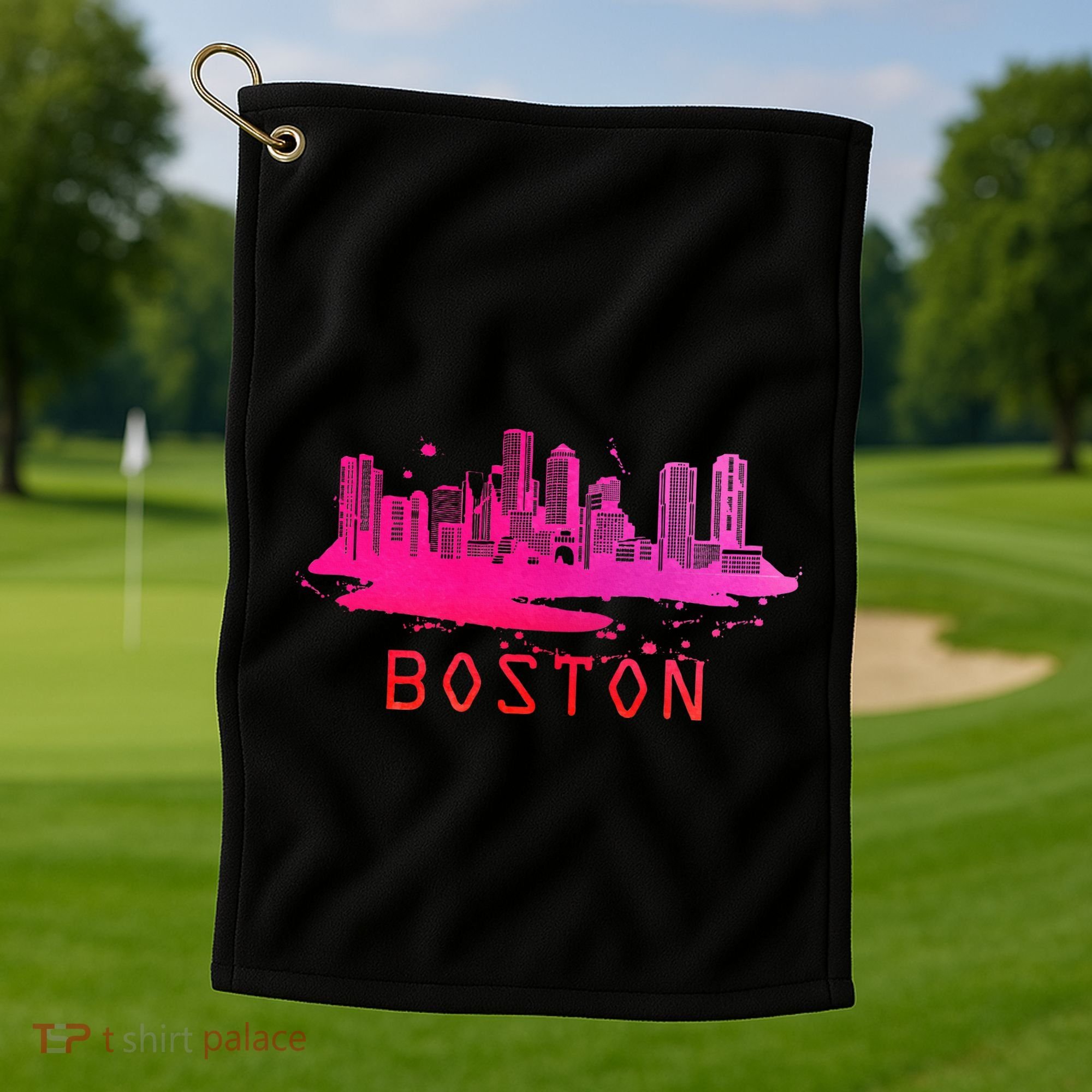 Modern Boston Cityscape Souvenir Boston Skyline Golf Towel
