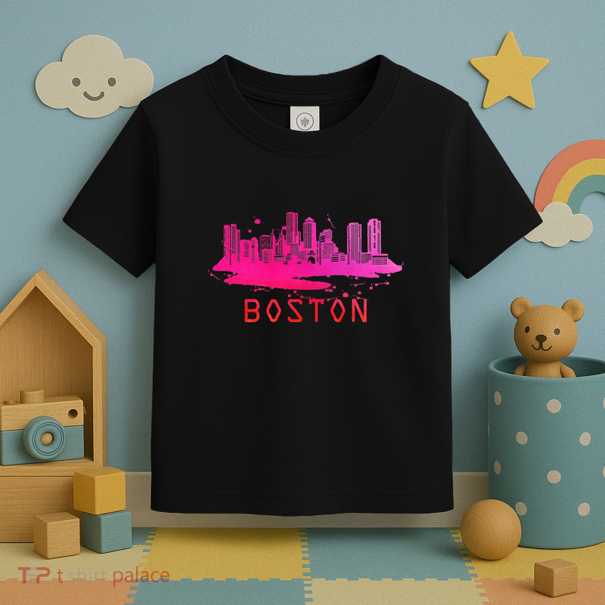 Modern Boston Cityscape Souvenir Boston Skyline Toddler T-Shirt