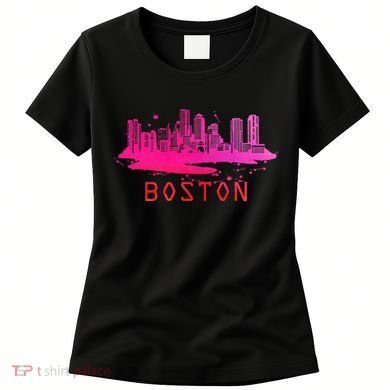 Modern Boston Cityscape Souvenir Boston Skyline Women's T-Shirt