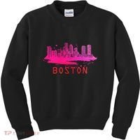 Modern Boston Cityscape Souvenir Boston Skyline Kids Sweatshirt thumb 0