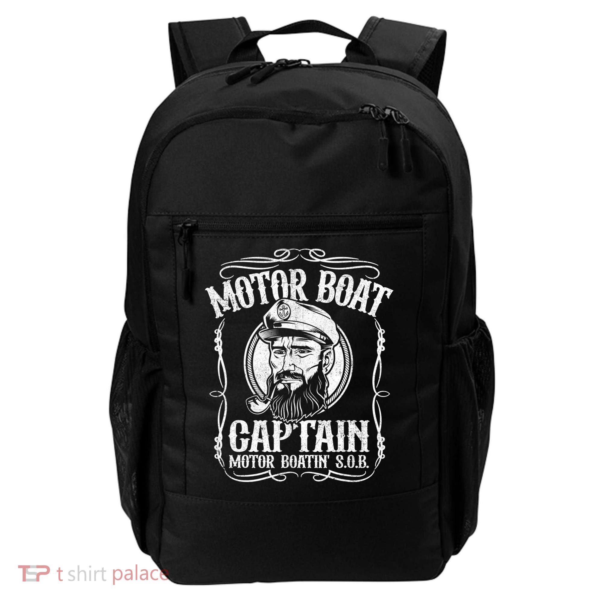 Motor Boat Captain Funny Pontoon Boating Motor Boatin Lake Backpack