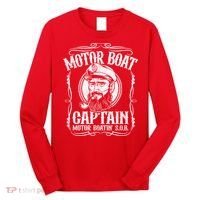 Motor Boat Captain Funny Pontoon Boating Motor Boatin Lake Long Sleeve Shirt thumb 0