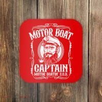 Motor Boat Captain Funny Pontoon Boating Motor Boatin Lake Coaster thumb 0