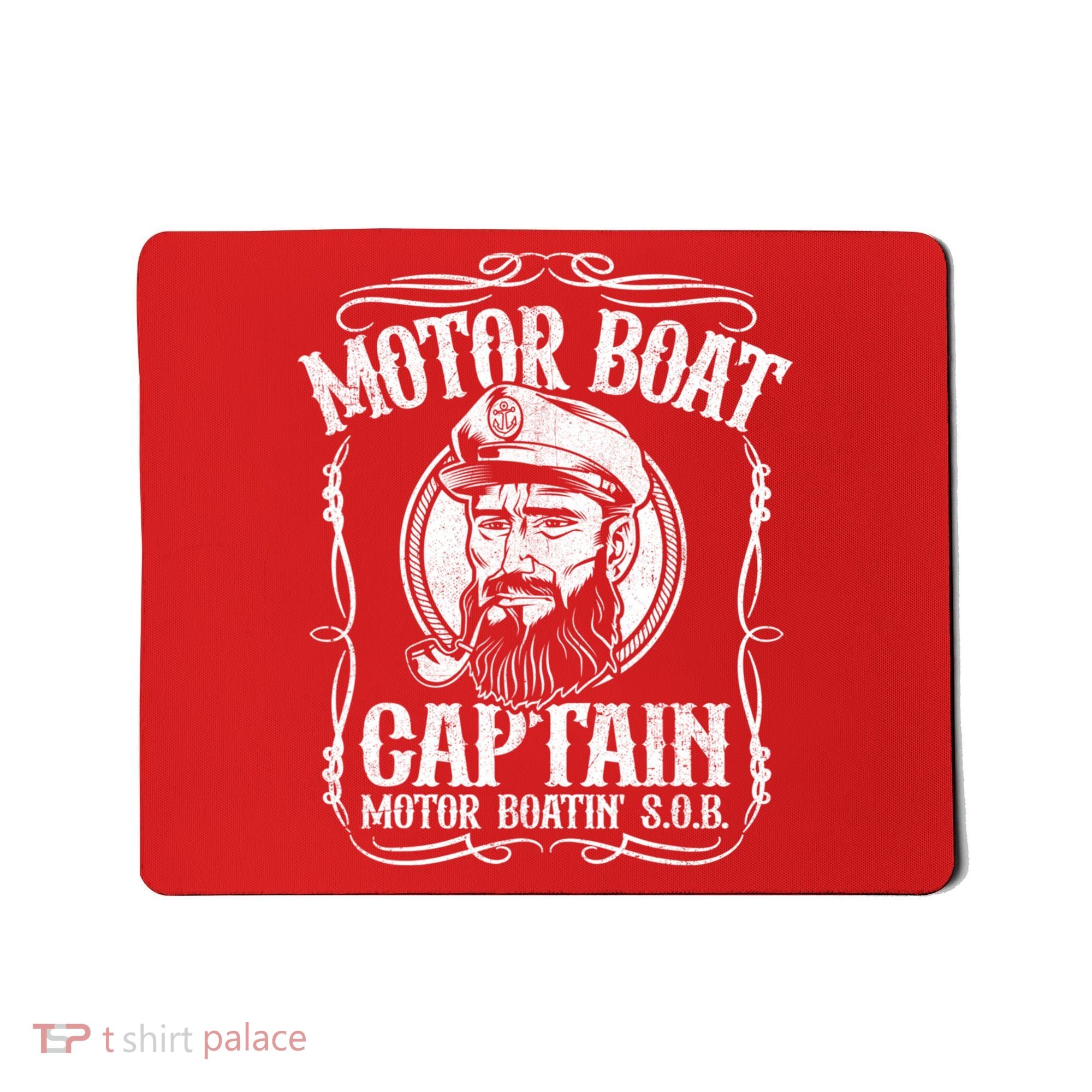 Motor Boat Captain Funny Pontoon Boating Motor Boatin Lake Mousepad