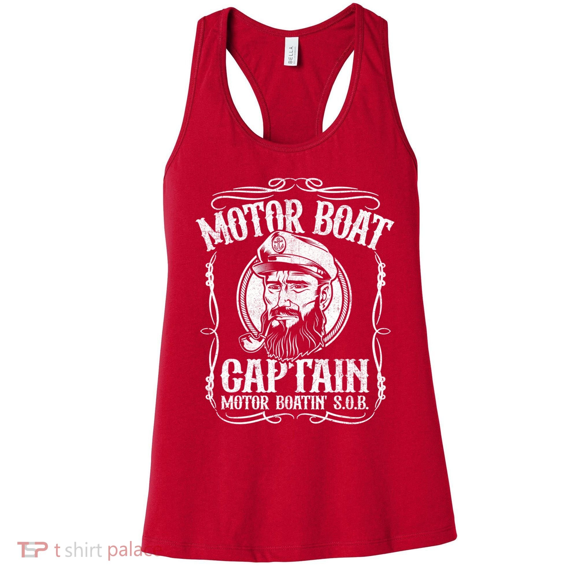 Motor Boat Captain Funny Pontoon Boating Motor Boatin Lake Women's Tank Top