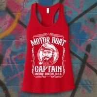 Motor Boat Captain Funny Pontoon Boating Motor Boatin Lake Women's Tank Top thumb 3