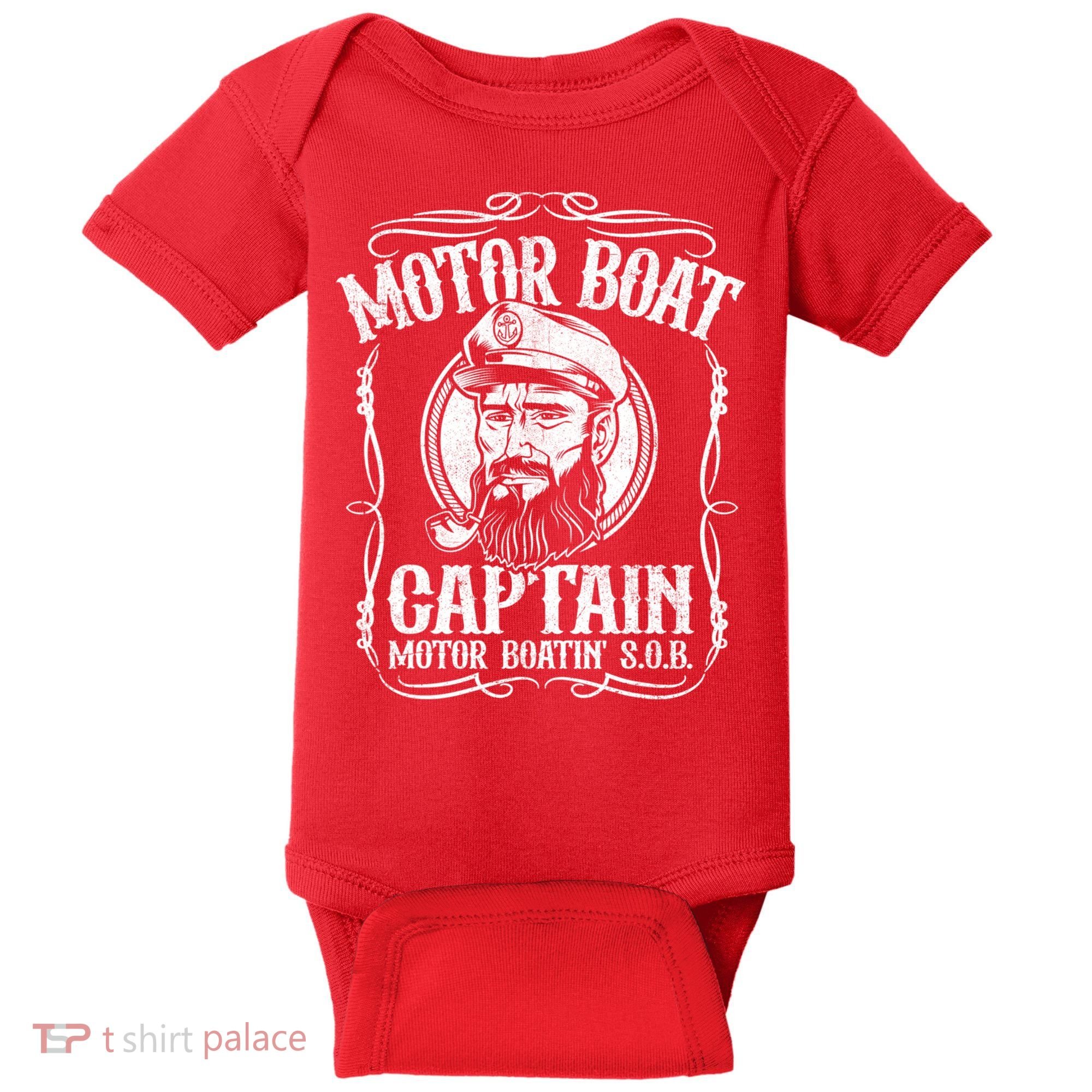 Motor Boat Captain Funny Pontoon Boating Motor Boatin Lake Baby Bodysuit