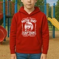 Motor Boat Captain Funny Pontoon Boating Motor Boatin Lake Kids Hoodie thumb 2