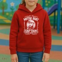 Motor Boat Captain Funny Pontoon Boating Motor Boatin Lake Kids Hoodie thumb 3