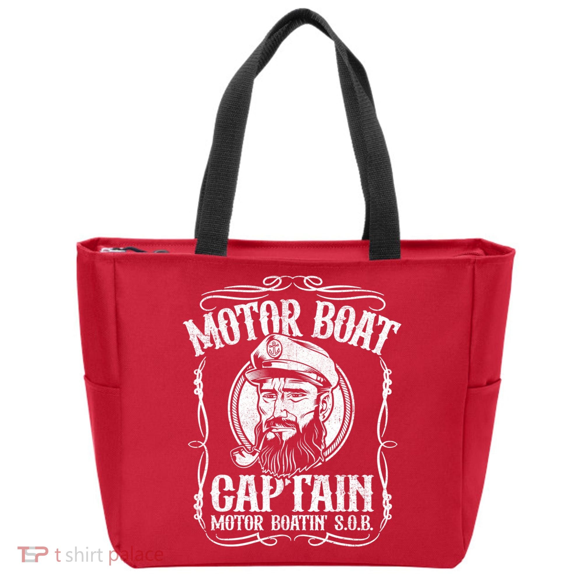 Motor Boat Captain Funny Pontoon Boating Motor Boatin Lake Tote Bag