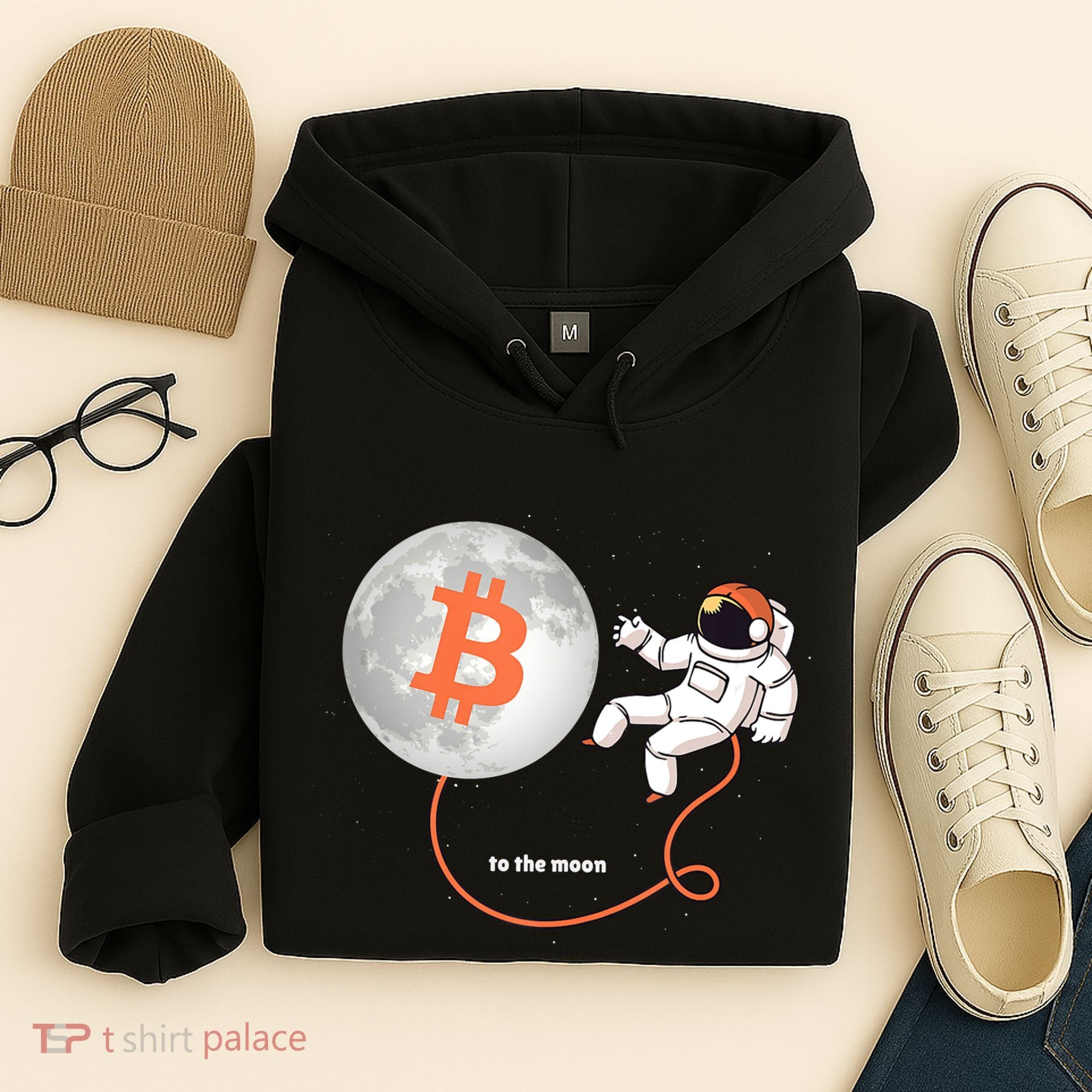 Moon Bitcoin Cryptocurrency Crypto Digital Currency Hoodie