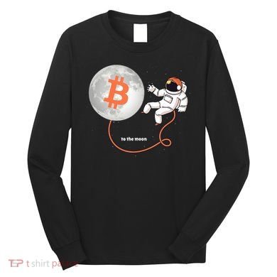 Moon Bitcoin Cryptocurrency Crypto Digital Currency Long Sleeve Shirt