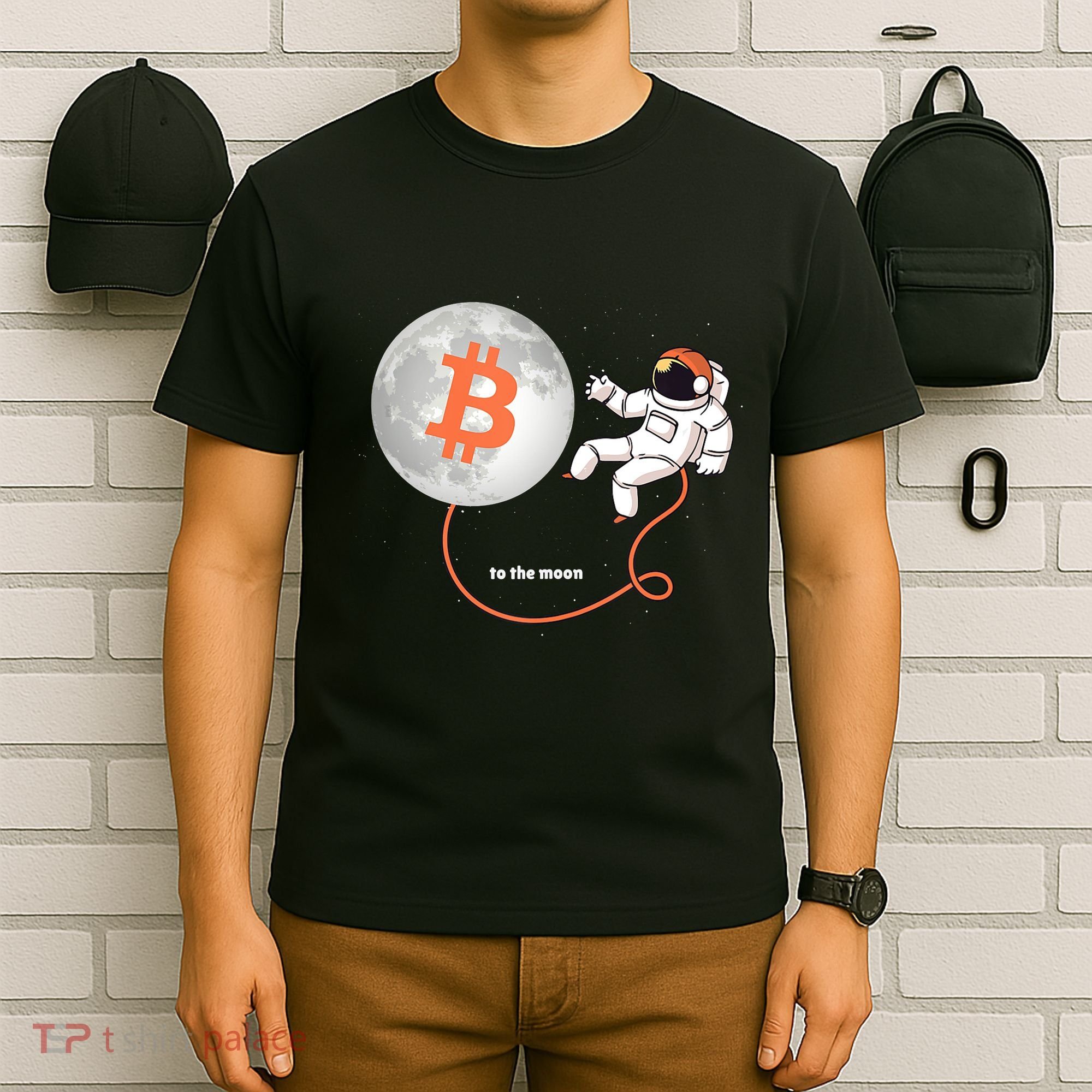 Moon Bitcoin Cryptocurrency Crypto Digital Currency T-Shirt