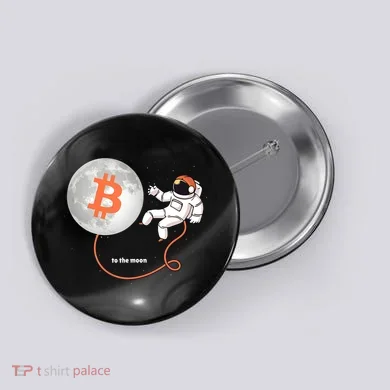Moon Bitcoin Cryptocurrency Crypto Digital Currency Button