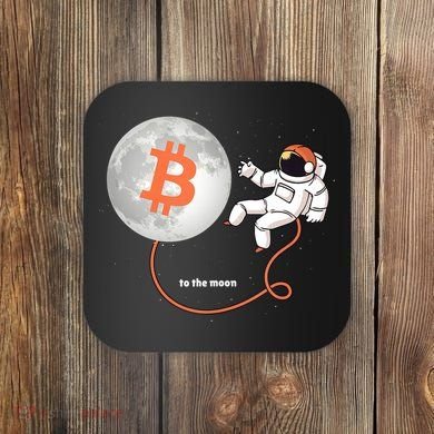 Moon Bitcoin Cryptocurrency Crypto Digital Currency Coaster