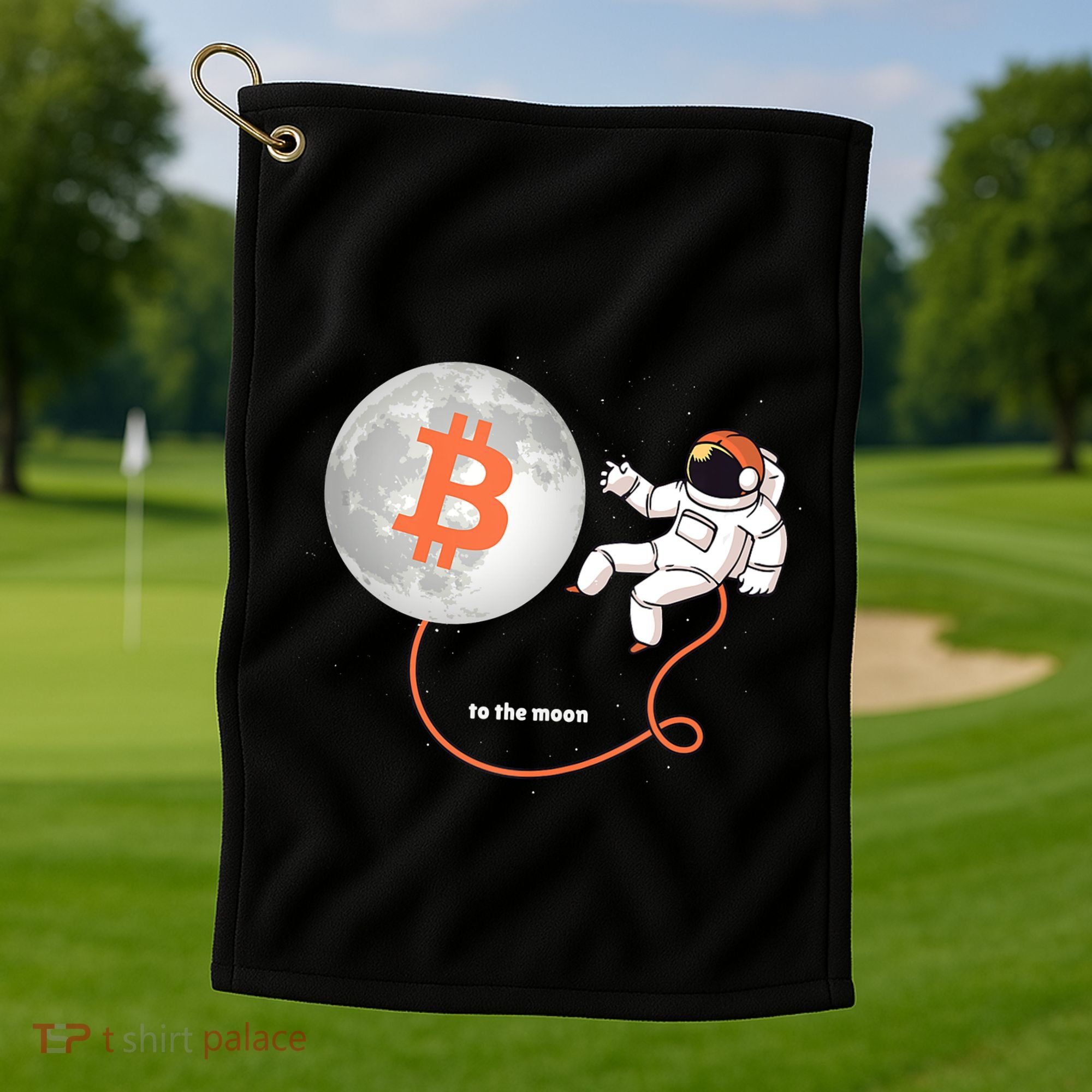 Moon Bitcoin Cryptocurrency Crypto Digital Currency Golf Towel