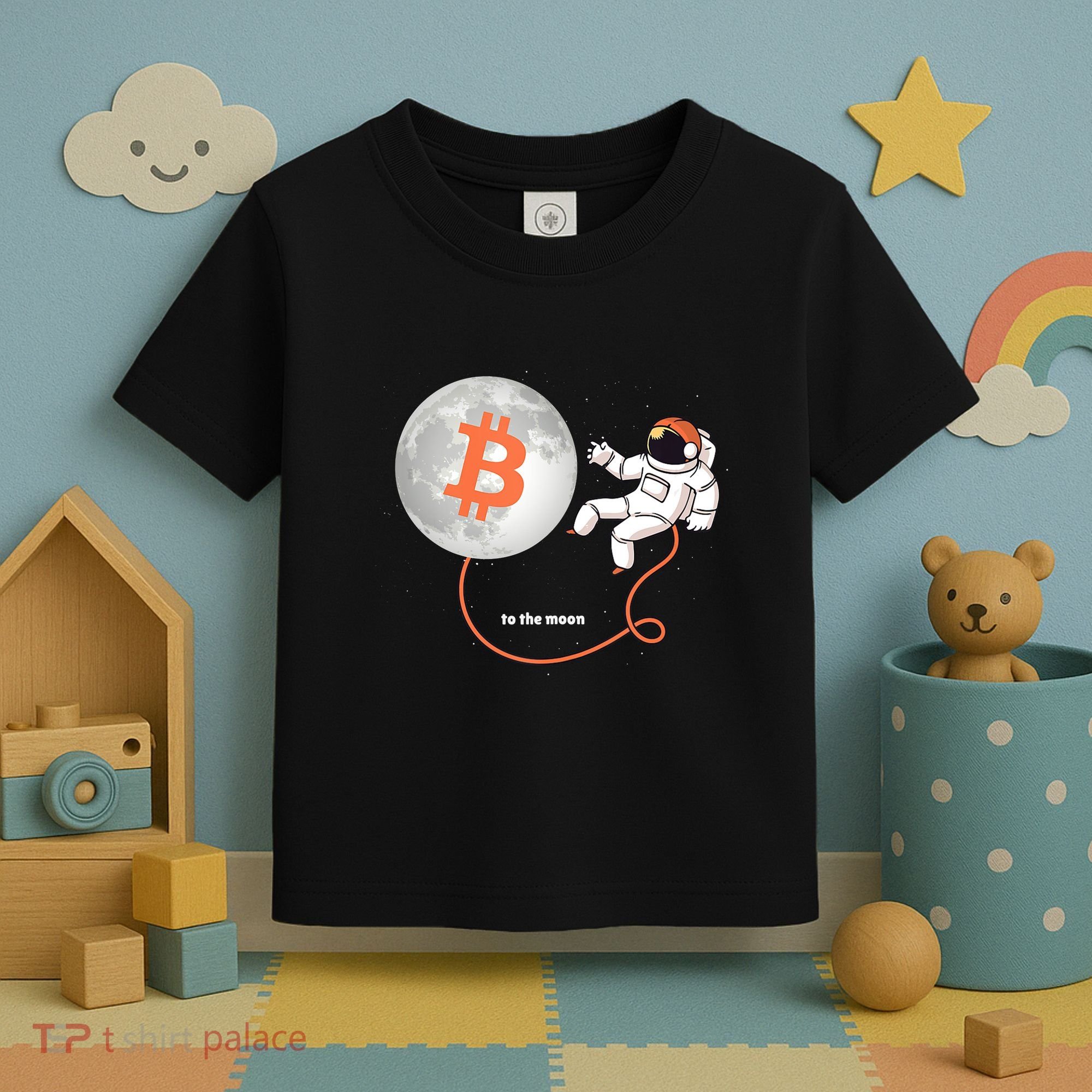 Moon Bitcoin Cryptocurrency Crypto Digital Currency Toddler T-Shirt