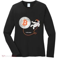 Moon Bitcoin Cryptocurrency Crypto Digital Currency Women's Long Sleeve Shirt thumb 0