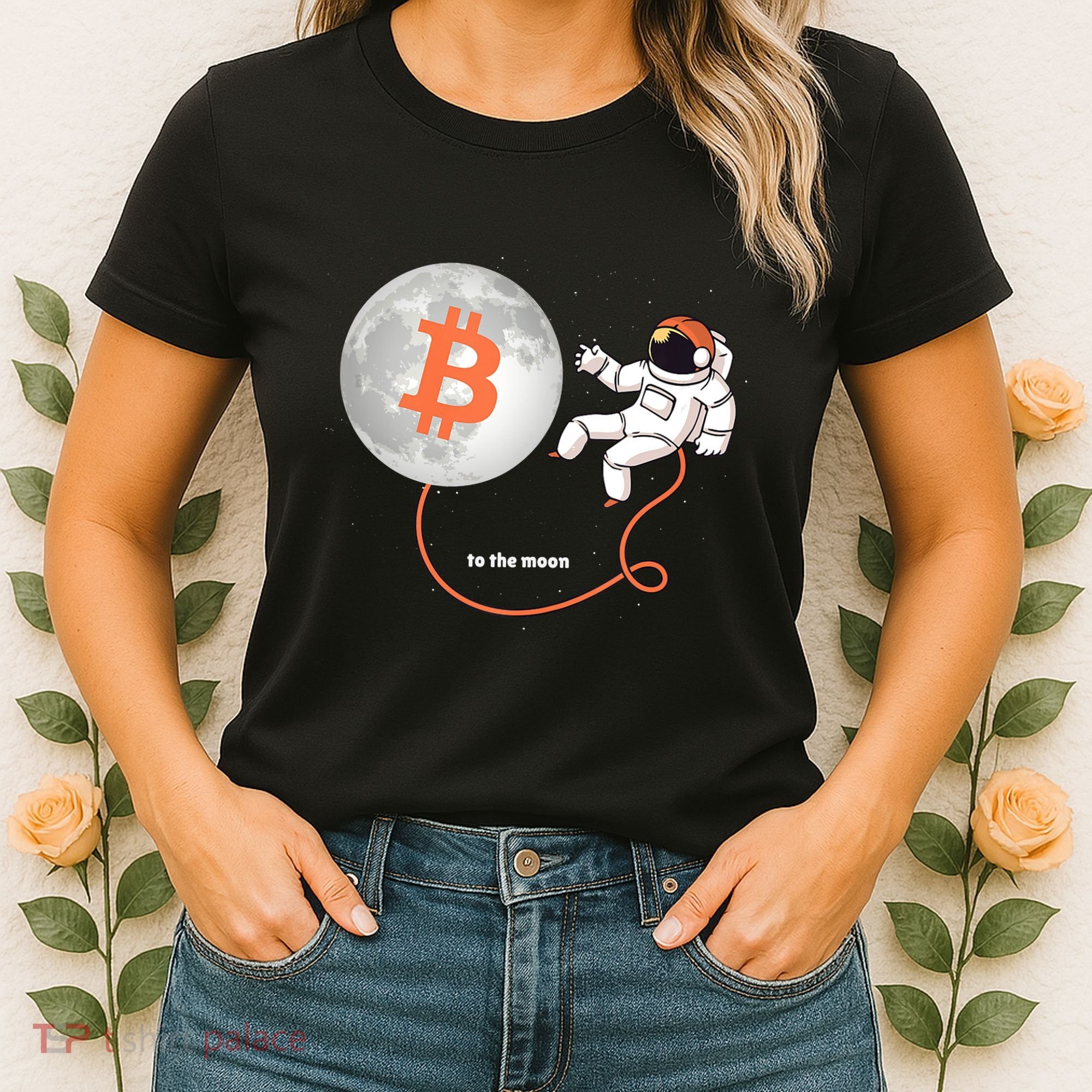 Moon Bitcoin Cryptocurrency Crypto Digital Currency Women's T-Shirt