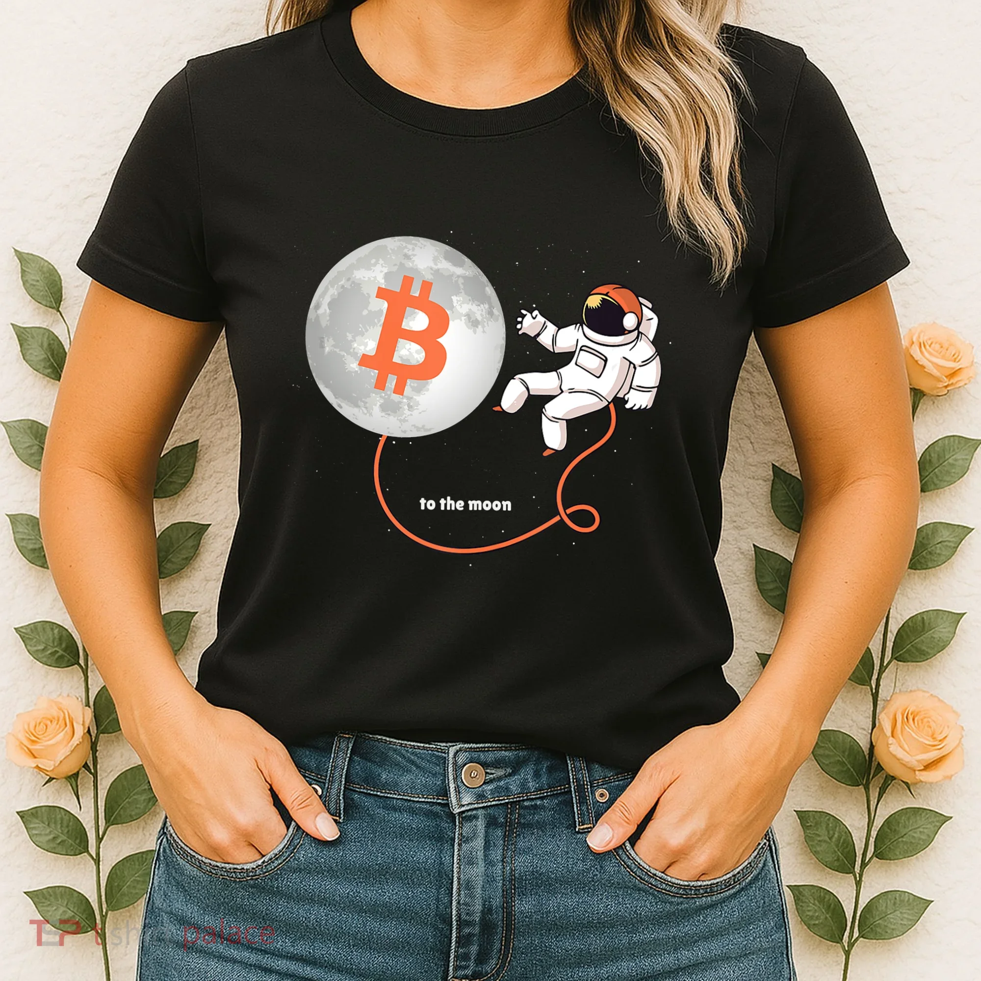 Moon Bitcoin Cryptocurrency Crypto Digital Currency Women's T-Shirt