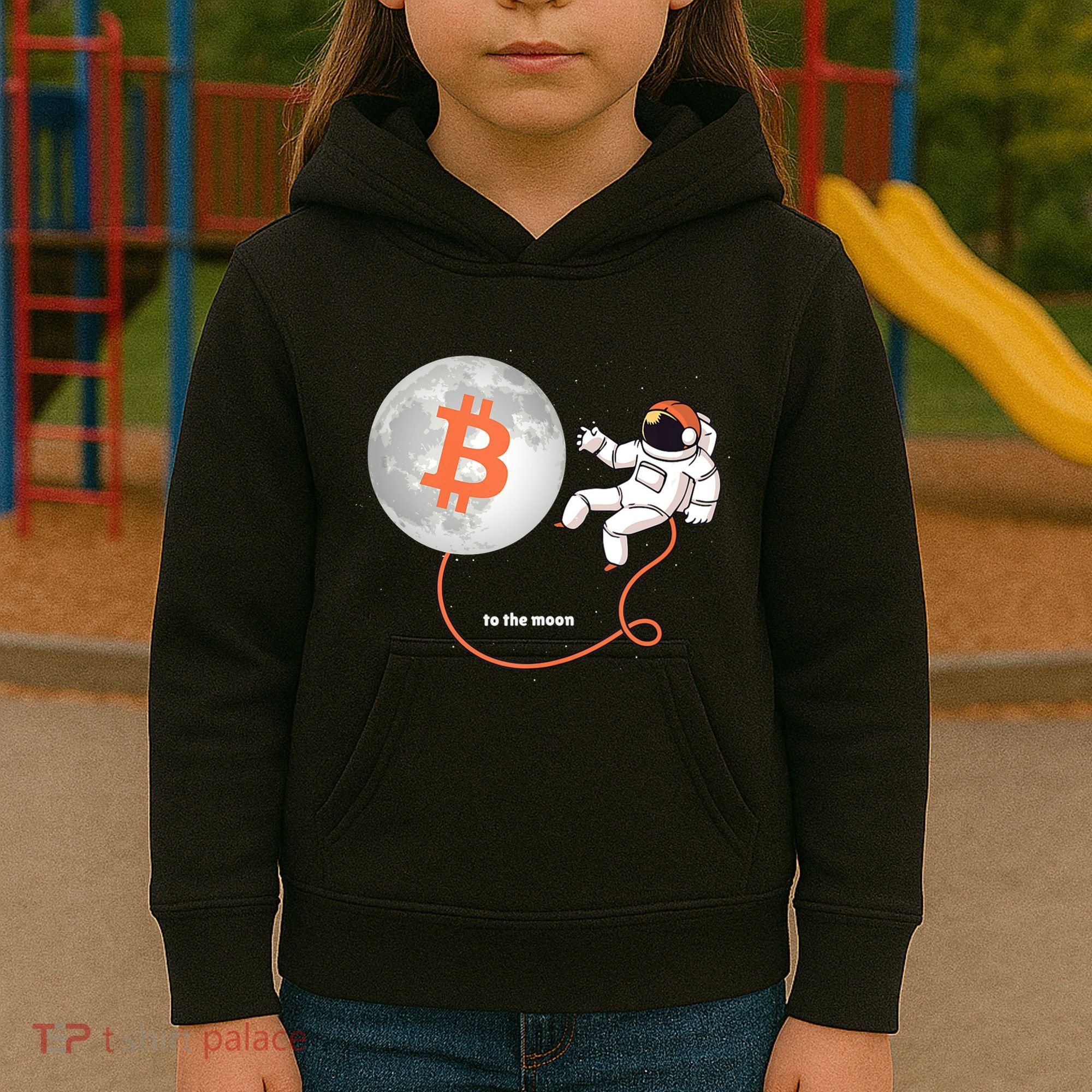 Moon Bitcoin Cryptocurrency Crypto Digital Currency Kids Hoodie