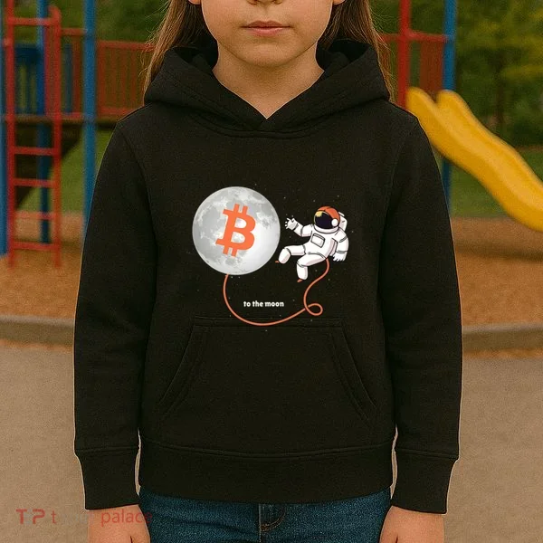 Moon Bitcoin Cryptocurrency Crypto Digital Currency Kids Hoodie