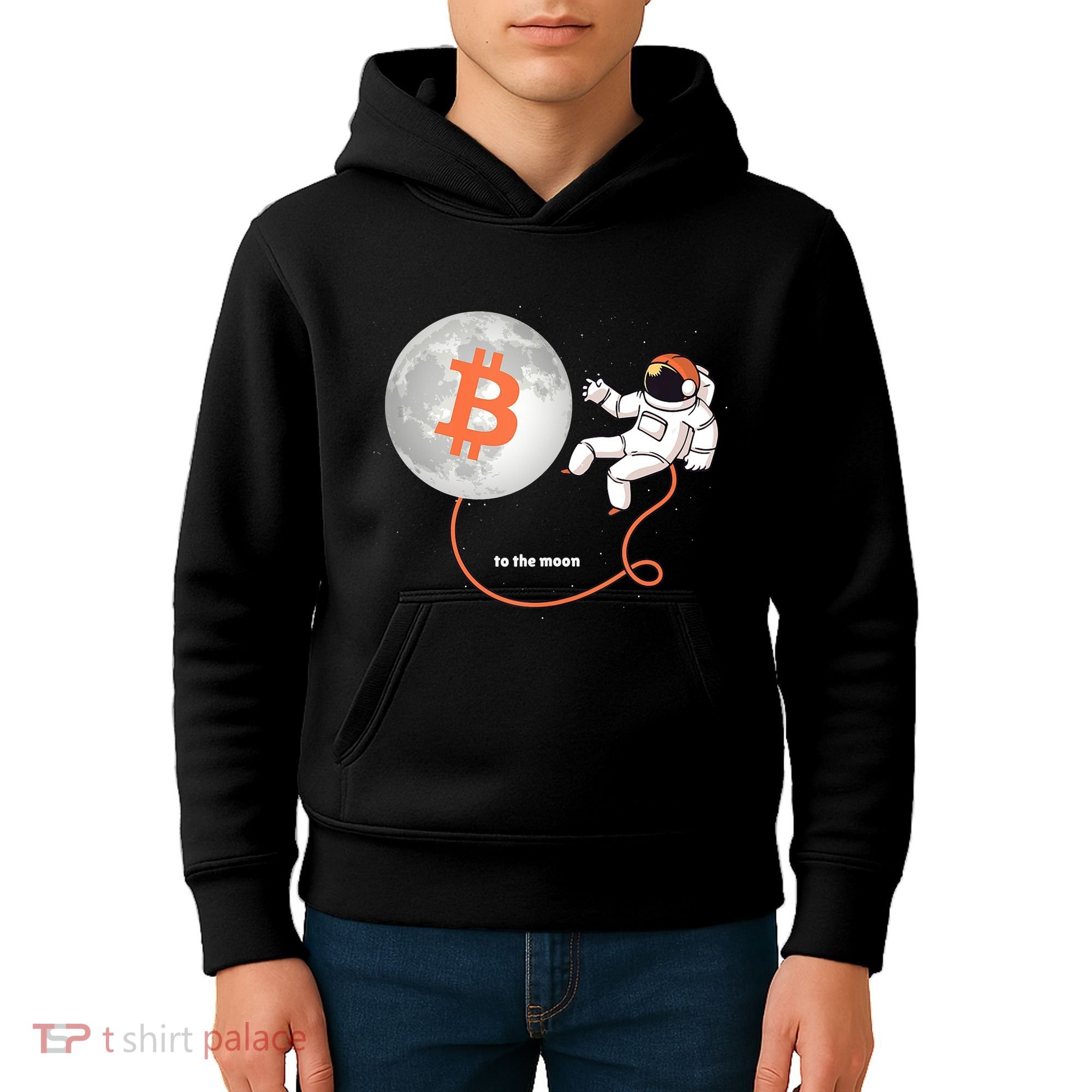Moon Bitcoin Cryptocurrency Crypto Digital Currency Kids Hoodie