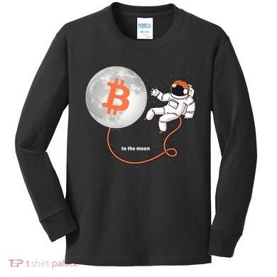 Moon Bitcoin Cryptocurrency Crypto Digital Currency Kids Long Sleeve Shirt