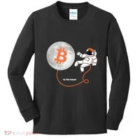 Moon Bitcoin Cryptocurrency Crypto Digital Currency Kids Long Sleeve Shirt thumb 0