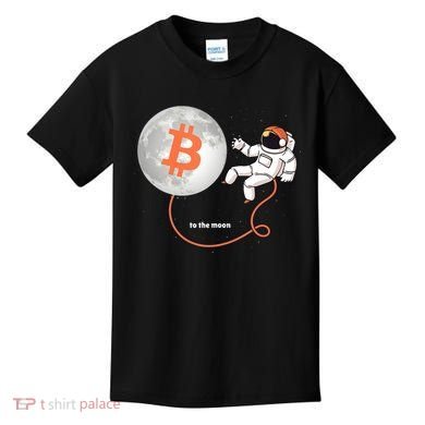 Moon Bitcoin Cryptocurrency Crypto Digital Currency Kids T-Shirt