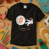 Moon Bitcoin Cryptocurrency Crypto Digital Currency Kids T-Shirt thumb 3