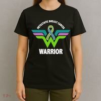 Metastatic Breast Cancer Warrior Ribbon T-Shirt thumb 4
