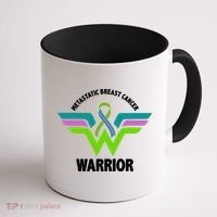Metastatic Breast Cancer Warrior Ribbon Coffee Mug thumb 1