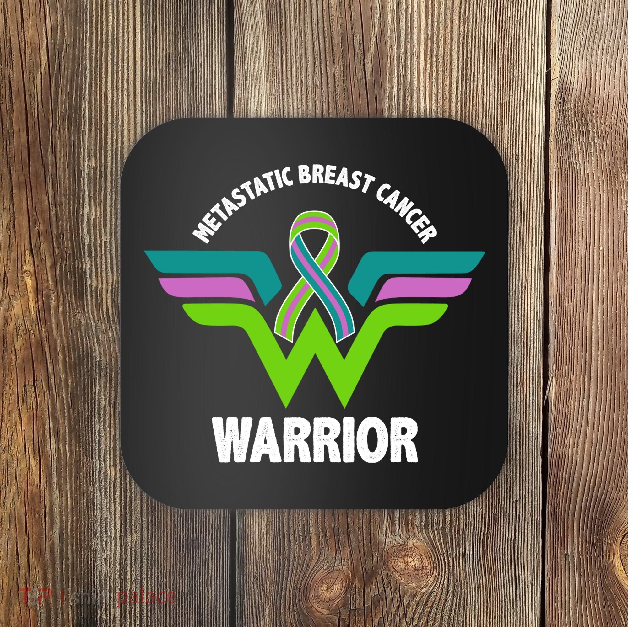 Metastatic Breast Cancer Warrior Ribbon Coaster