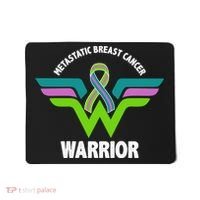 Metastatic Breast Cancer Warrior Ribbon Mousepad thumb 0