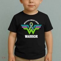 Metastatic Breast Cancer Warrior Ribbon Toddler T-Shirt thumb 2