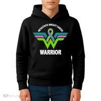 Metastatic Breast Cancer Warrior Ribbon Kids Hoodie thumb 4
