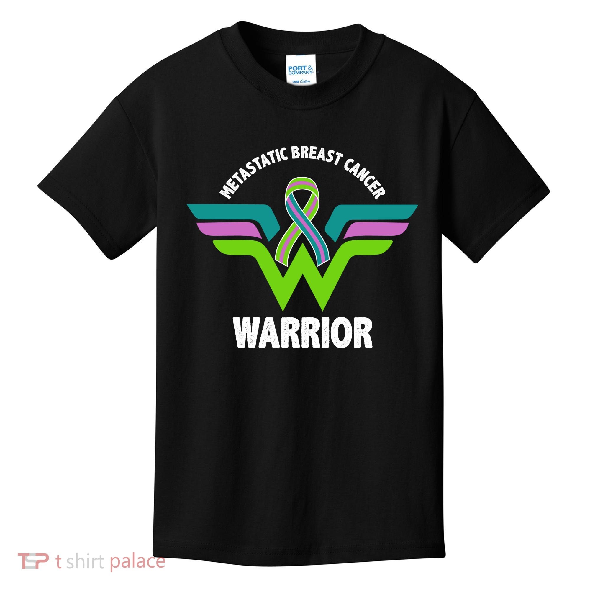 Metastatic Breast Cancer Warrior Ribbon Kids T-Shirt