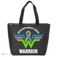 Metastatic Breast Cancer Warrior Ribbon Tote Bag thumb 0