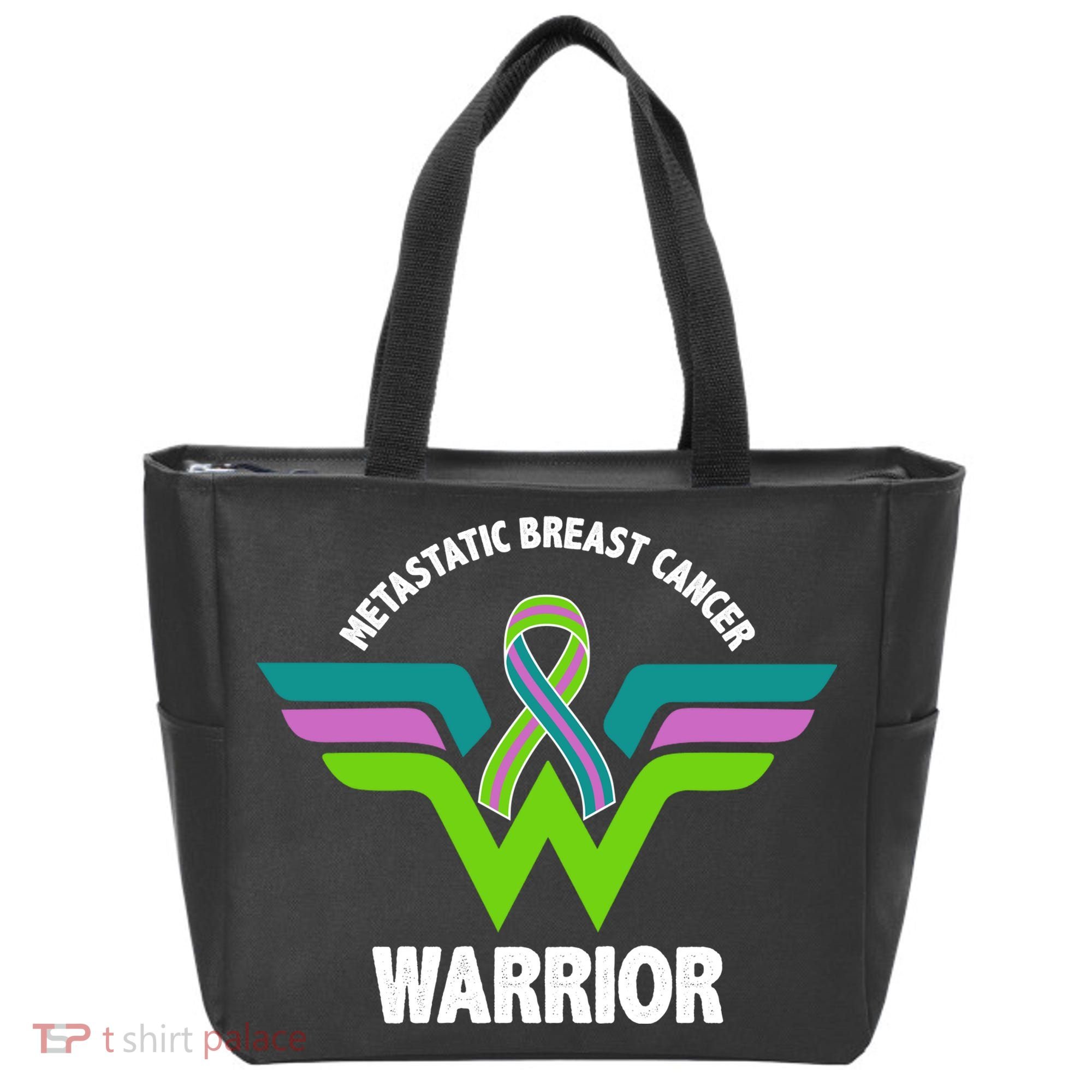 Metastatic Breast Cancer Warrior Ribbon Tote Bag
